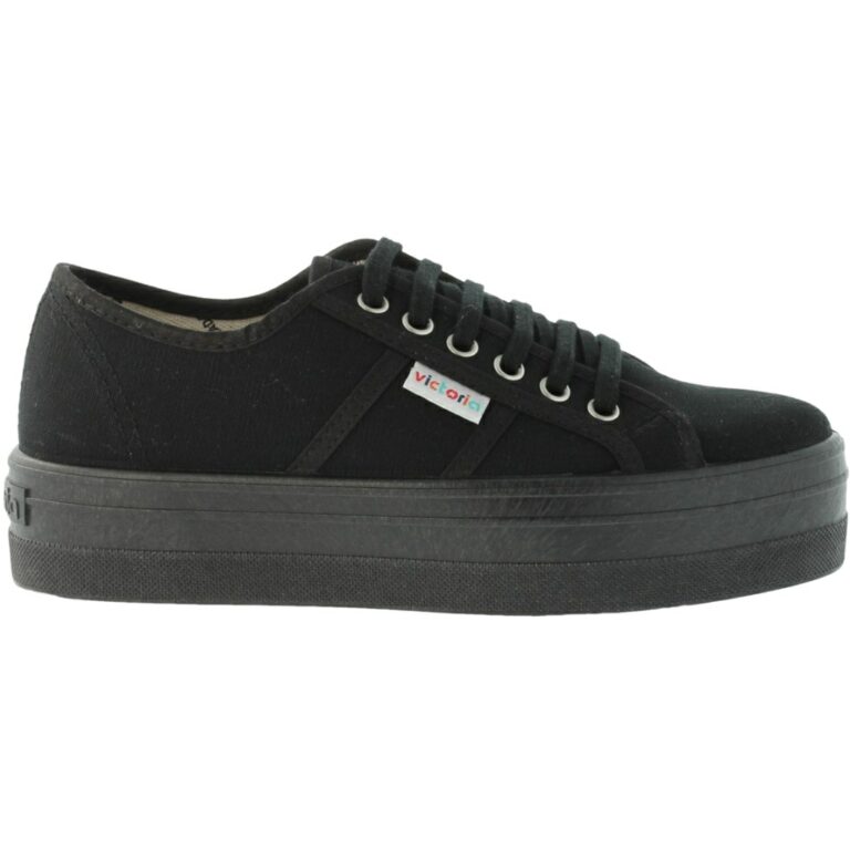 Zapatilla Victoria con Plataforma modelo 109201 en color negro