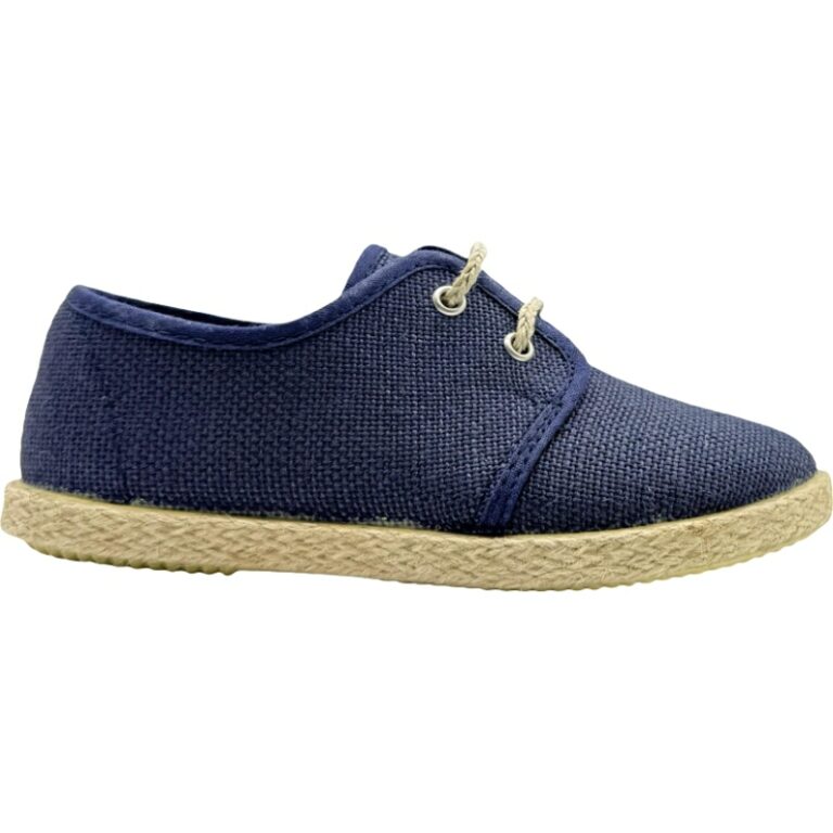 Zapato de lino con suela de yute De Pablos modelo 2133 en color marino