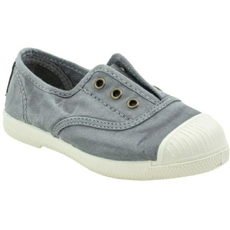 Bambas Elásticas niños lona lavada Natural World modelo 470E en color gris