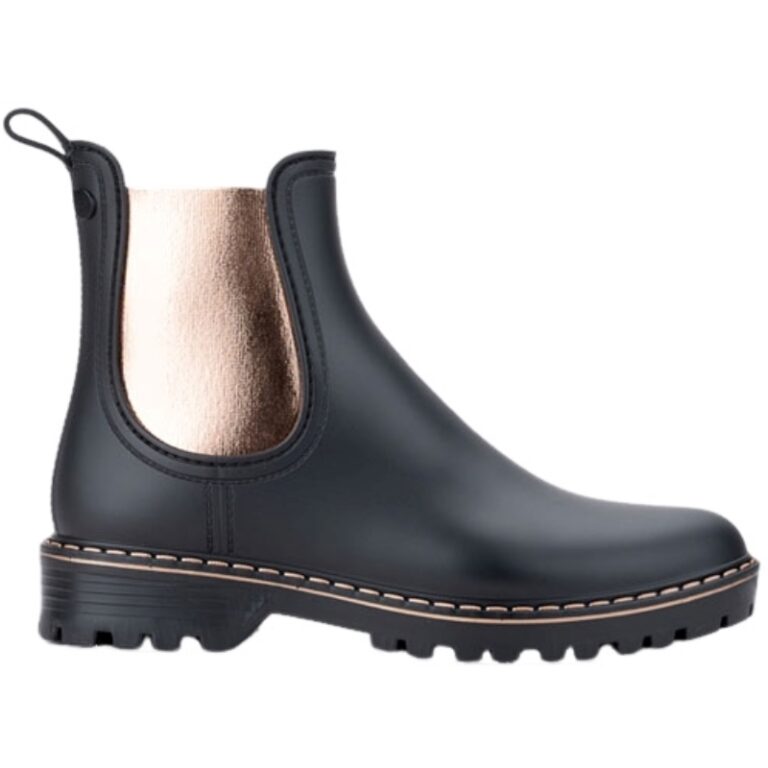 Botines de Lluvia Metalizados Trak Igor modelo W10332 en color negro/dorado