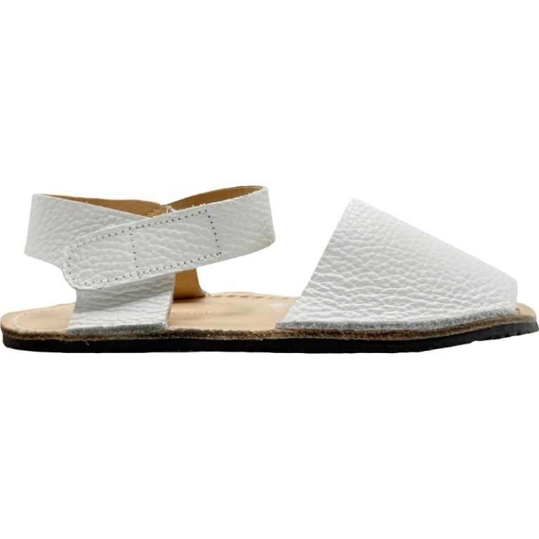 Menorquina Avarca Barefoot Velcro Piel De Pablos modelo 50224 en color blanco