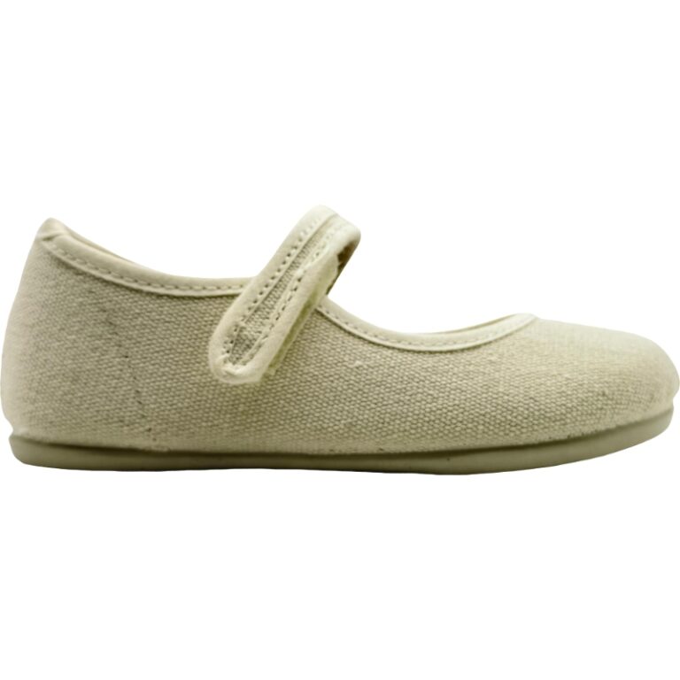 Merceditas Barefoot Delave textil con Velcro modelo 78-16 en color crudo