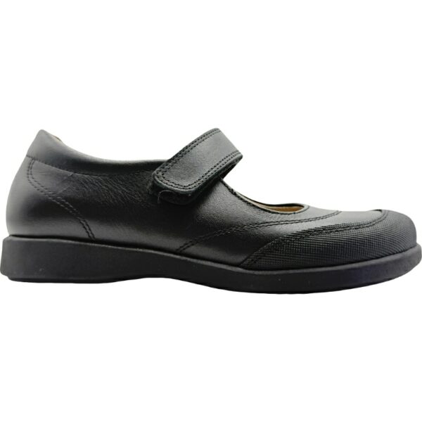 Merceditas Colegio Piel Velcro Refuerzo De Pablos modelo 51 en color negro