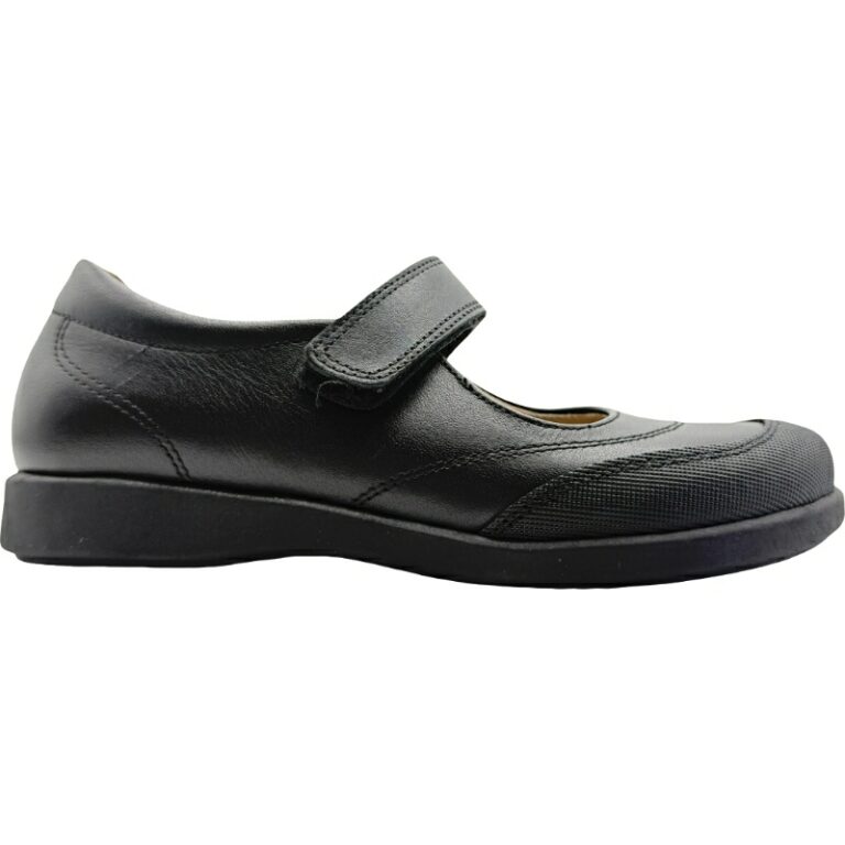 Merceditas Colegio Piel Velcro Refuerzo De Pablos modelo 51 en color negro