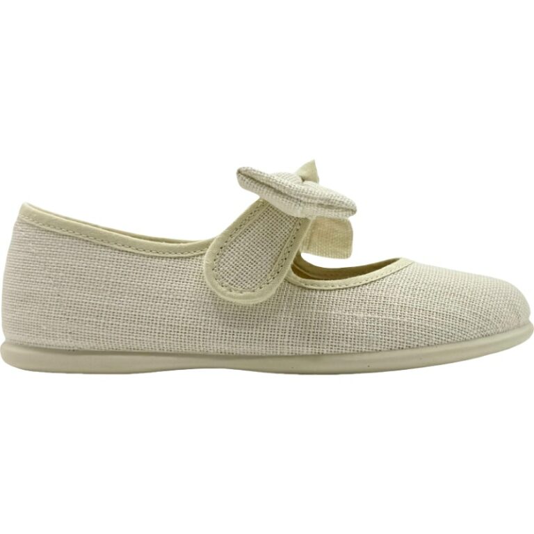 Merceditas Lino con Lazo Velcro Chuches modelo 900-02410 en color natural