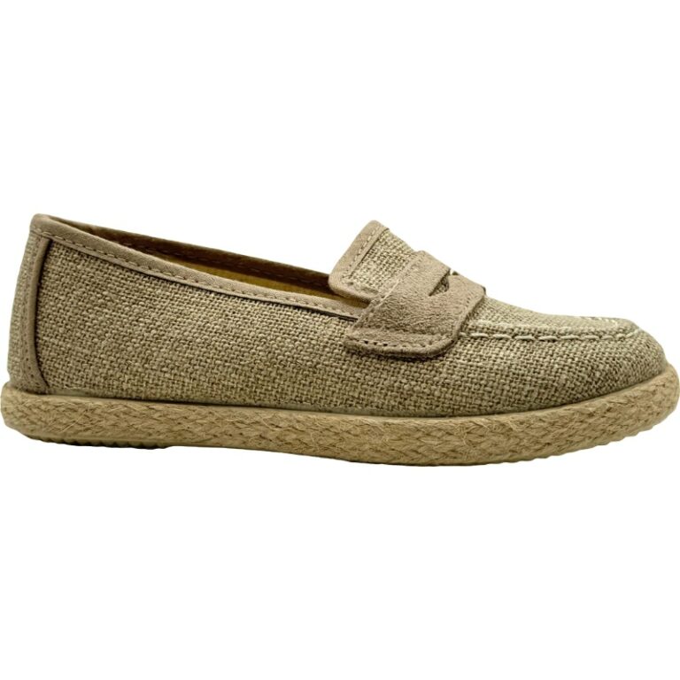 Mocasín veraniego de lino para niño De Pablos modelo 2186 en color marron