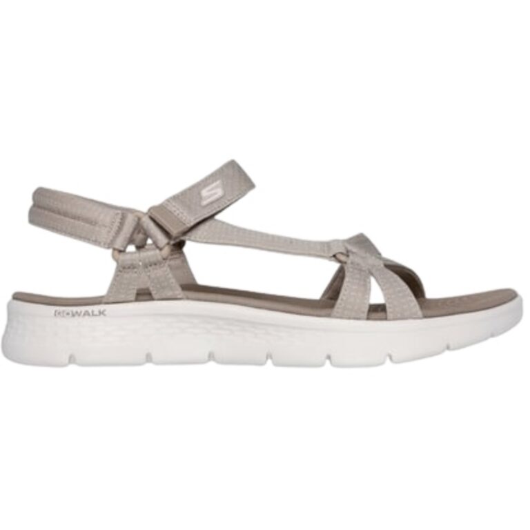 Sandalias Go Walk Velcro Skechers modelo 141451 en color taupe
