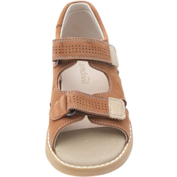 Sandalias Ortopédicas de Piel Velcros Mendivil modelo 19001 en color camel