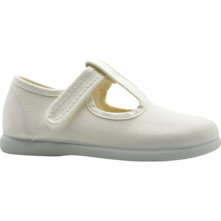 Sandalias Pepito Lona con velcro niños De Pablos modelo 1136V en color blanco