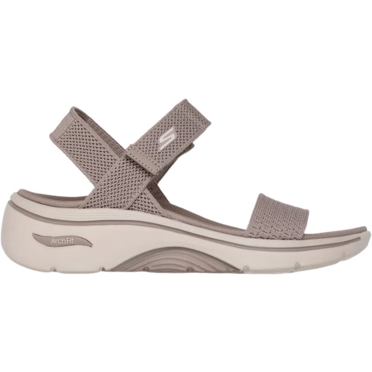 Sandalias Velcro textil Go Walk Flex Skechers modelo 140874 en color taupe
