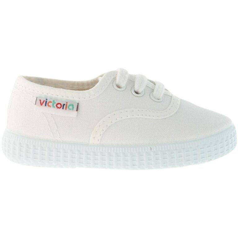 Zapatilla Inglesa Lona de Cordones Victoria modelo 106613 en color blanco