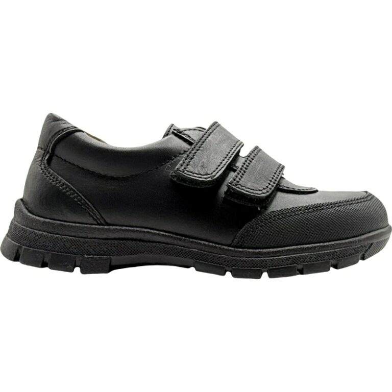Zapato Colegial de Piel Velcro Refuerzos De Pablos modelo 26604 en color negro