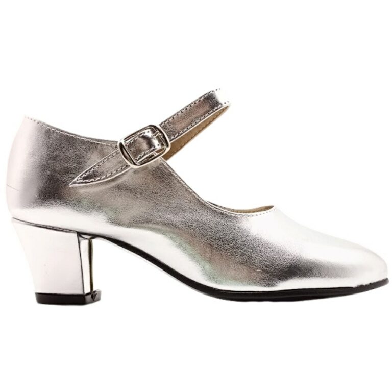 Zapato de Flamenca Plata Sevillana Made in Spain modelo FLAMENCA PLATA en color plata