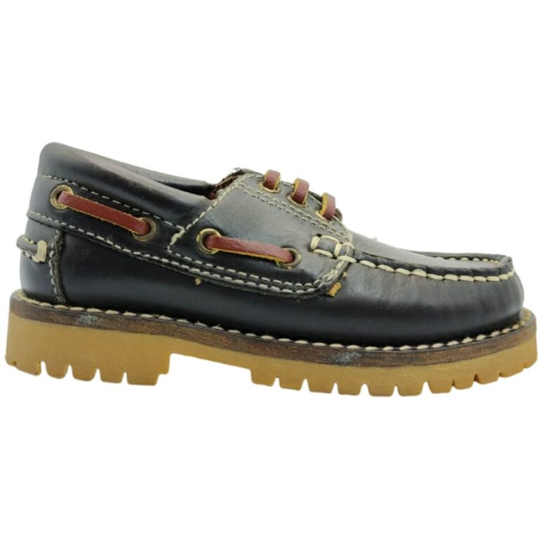 Zapatos Náuticos de Piel para Niño Azul Marino modelo 1037 en color marino