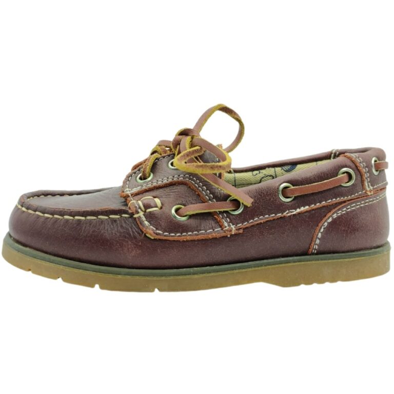 Zapatos Náuticos de Piel para Niño Marron modelo 463 en color marron