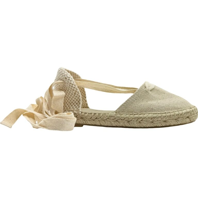 Alpargatas Cintas Planas Cotolino De Pablos modelo 17S16 en color beige