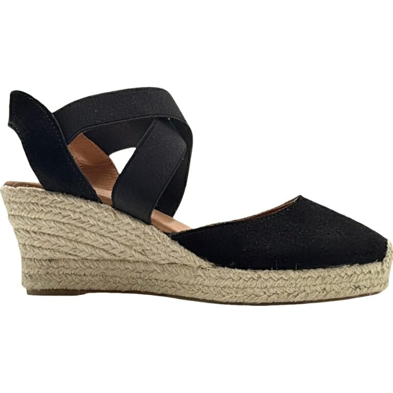 Alpargatas Serraje Elastic De Pablos 5 cuerdas modelo 167D5P en color negro