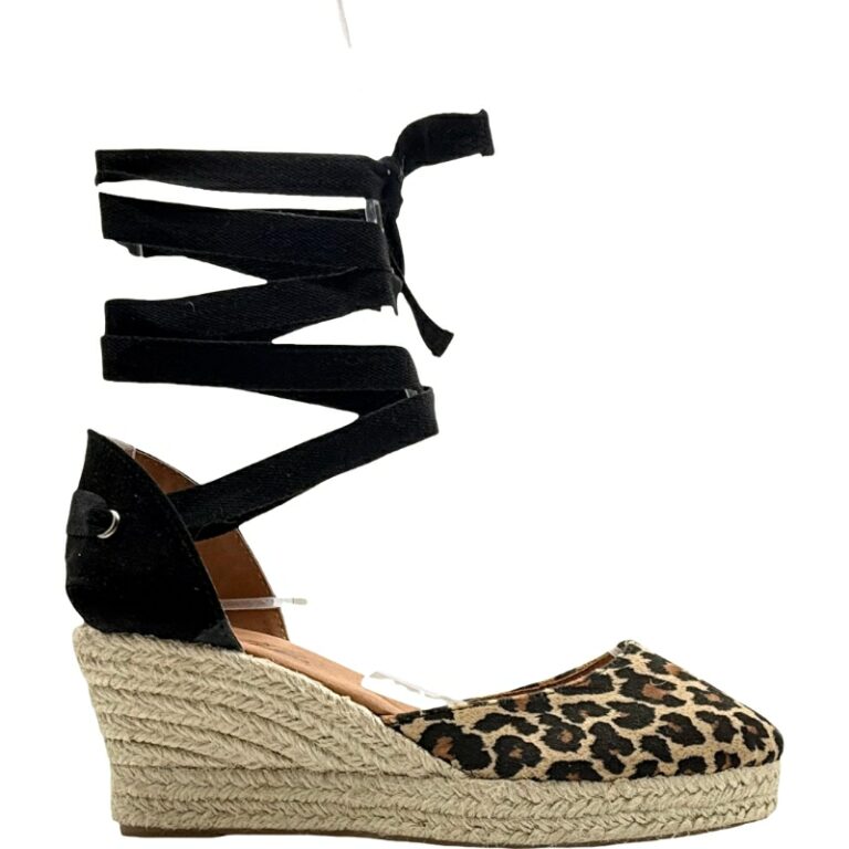 Alpargatas de Serraje estampadas con Cintas modelo 305D5 en color leopardo