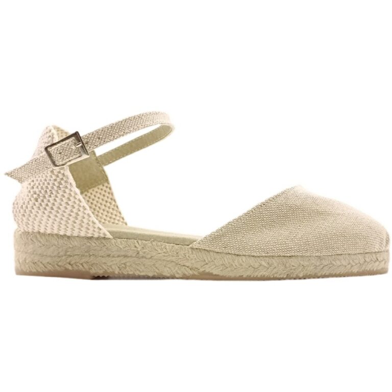 Alpargatas planas de tela De Pablos modelo 26S1 en color beige