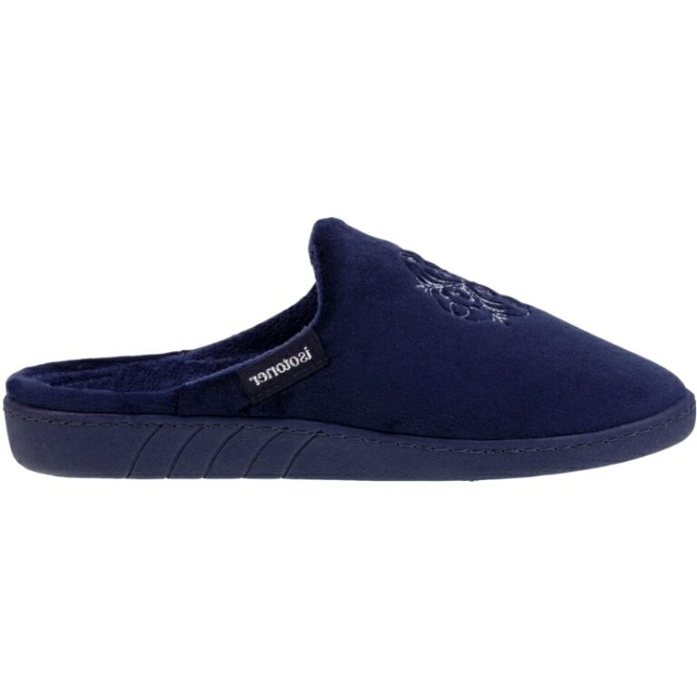 Chinelas de casa con cuña para Mujer Isotoner modelo 90219 en color marino