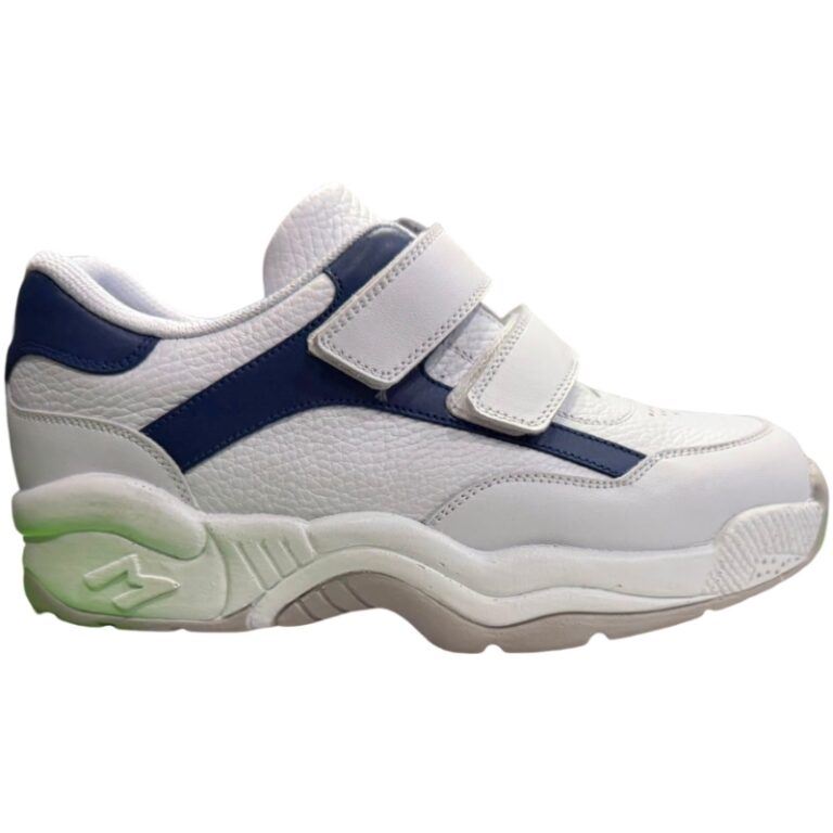 Deportivas Ortopédicas Con Velcro Mendivil modelo 32172 en color blanco/azul