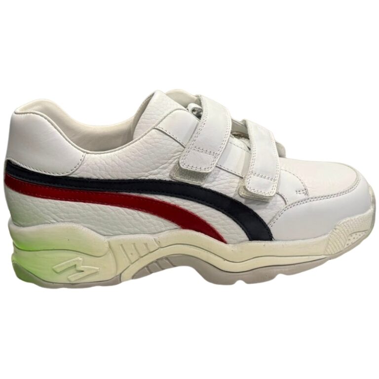 Deportivo Piel Combinado Velcro de Mendivil modelo 39546 en color blanco/marino/r