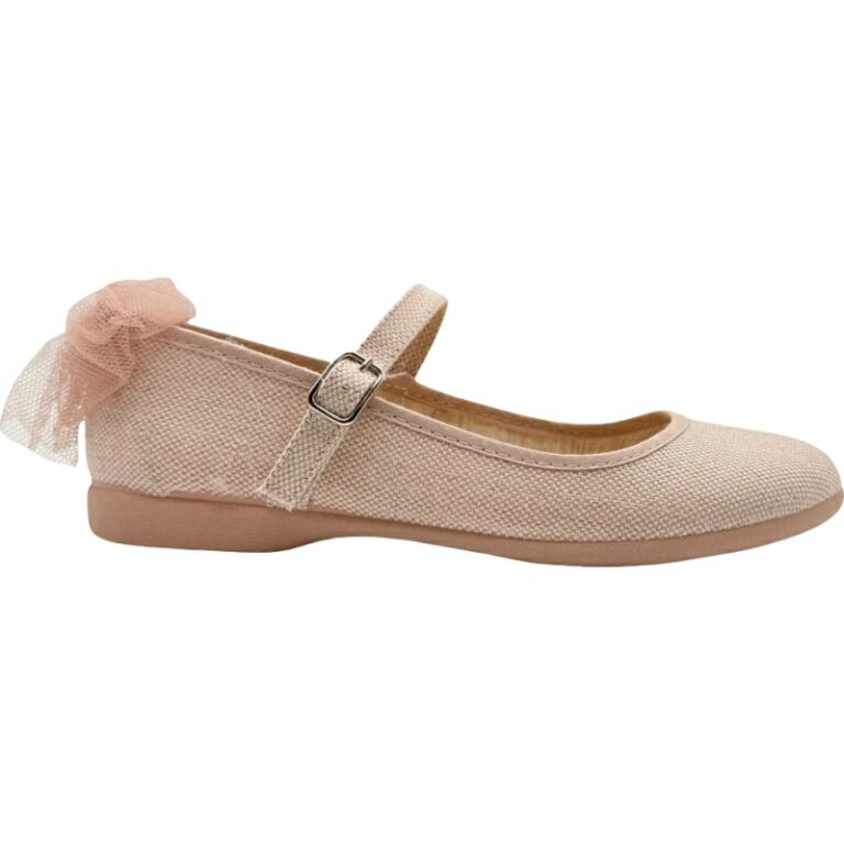 Merceditas Lino lazo talón tul escotada De Pablos modelo 1212TL-42 en color rosa
