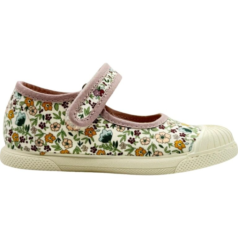 Merceditas de Lona Estampada con velcro y puntera modelo 4001-34 en color malva