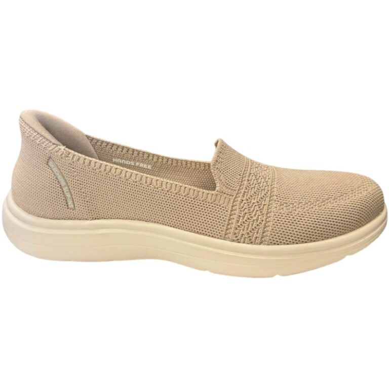 Mocasines testiles Slip-In go flex mujer Skechers modelo 138435 en color taupe
