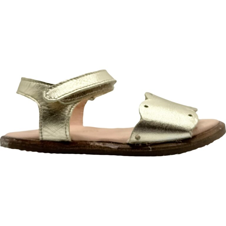 Sandalia Barefoot Soft Velcro Banda Metal D´Pablos modelo 50455C en color champÁn