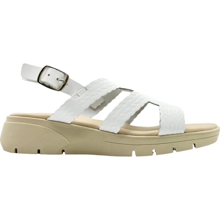 Sandalias Piel en bandas Sport Soft De Pablos modelo 1431 en color blanco