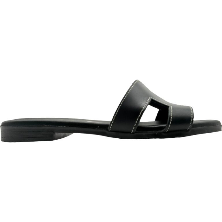 Sandalias Slipper Hebilla Adorno Piel De Pablos modelo 5566 en color negro