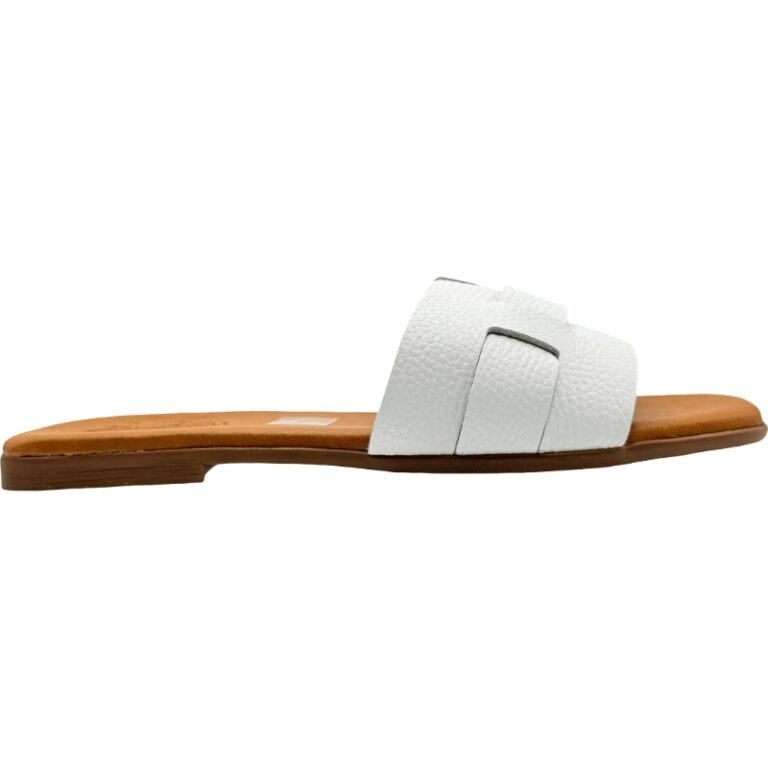 Sandalias Slippers de piel acolchadas De Pablos modelo 5550 en color blanco