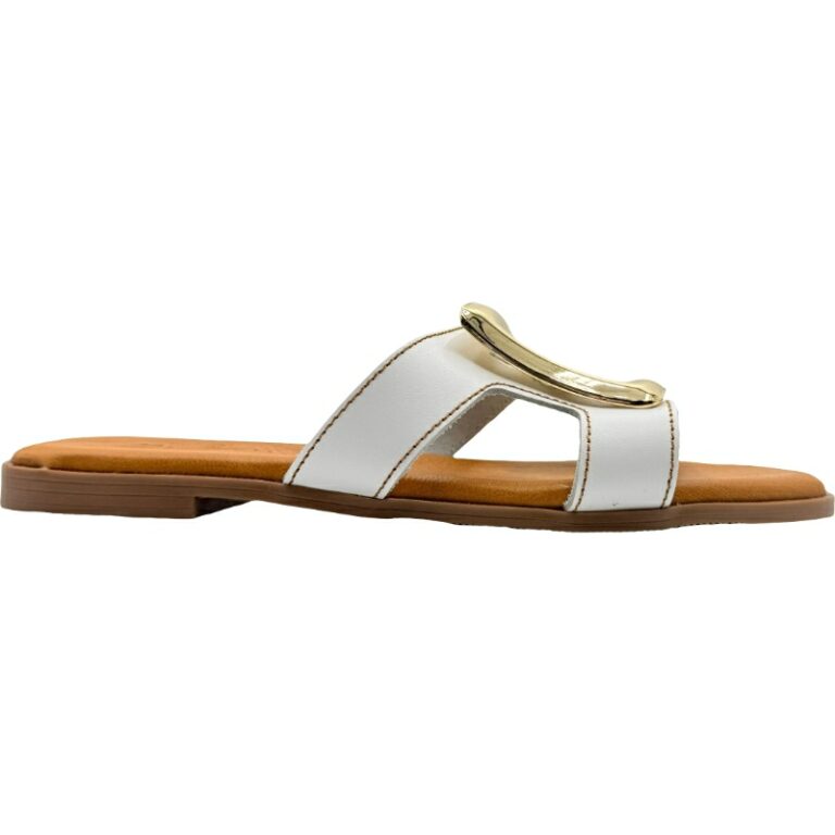 Sandalias de Pala Slippers de Piel Mujer De Pablos modelo 5565 en color blanco