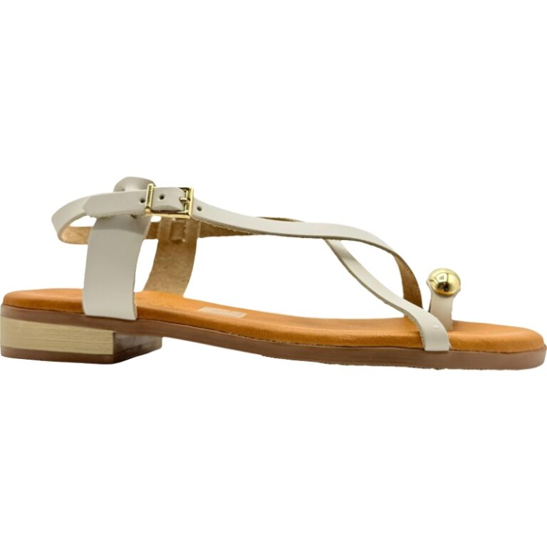 Sandalias de Piel Adorno dedo Cruzada De Pablos modelo 5587 en color hielo
