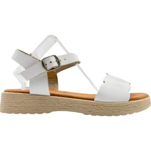 Sandalias de Piel con plataforma y banda de ondas