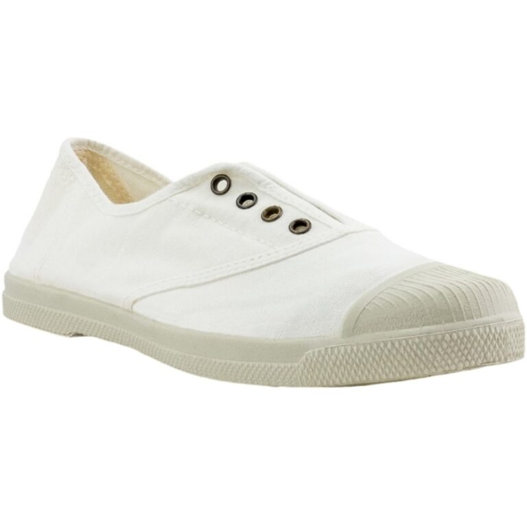Zapatillas Bambas Elásticas de Lona Natural World modelo 102 en color blanco