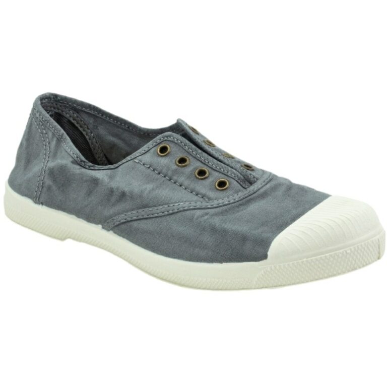 Zapatillas Bambas de Lona Lavada Natural World modelo 102E en color gris