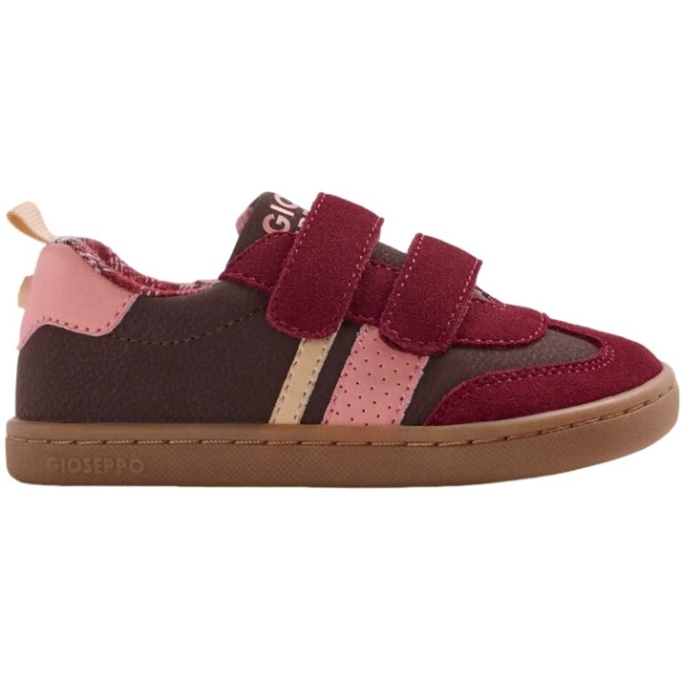 Zapatillas Barefoot Piel Velcros Casual GIOSEPPO modelo 80981 en color burdeos