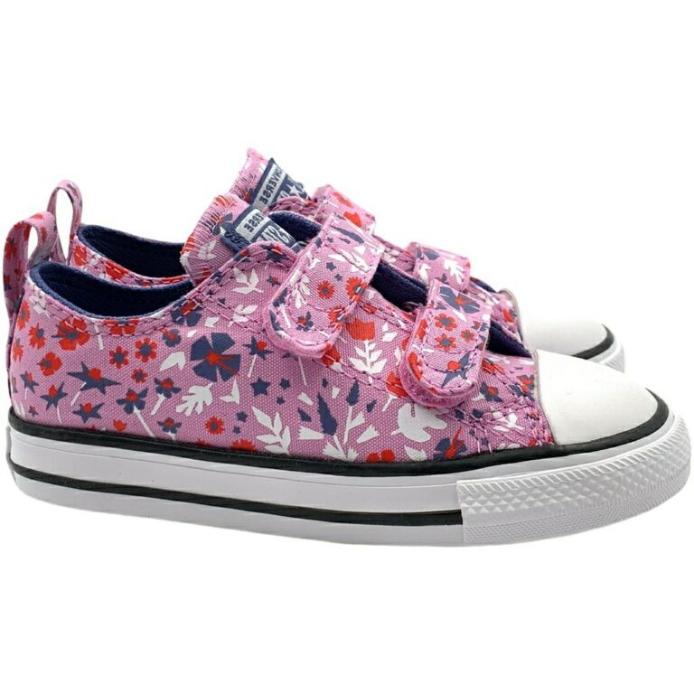 Zapatillas Converse Velcro Lona Estampado Flores modelo 772754C en color rosa