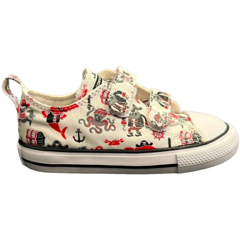 Zapatillas Estampado Piratas Velcro Lona Converse modelo 772875C en color blanco