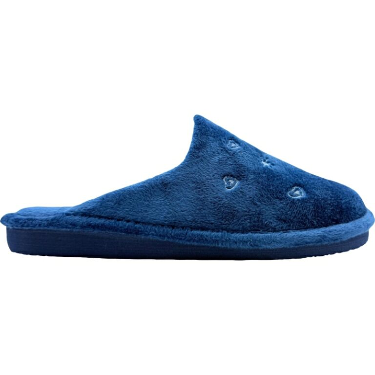 Zapatillas para casa Chinela de Felpa Corazones modelo IN0530 en color marino