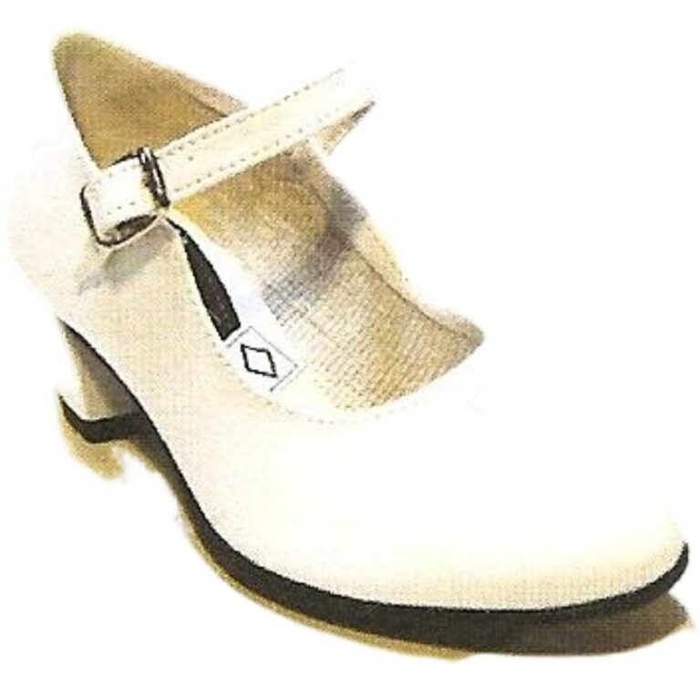 Zapato de Flamenca Blanco Sevillana Made in Spain modelo FLAMENCA BLANCO en color blanco