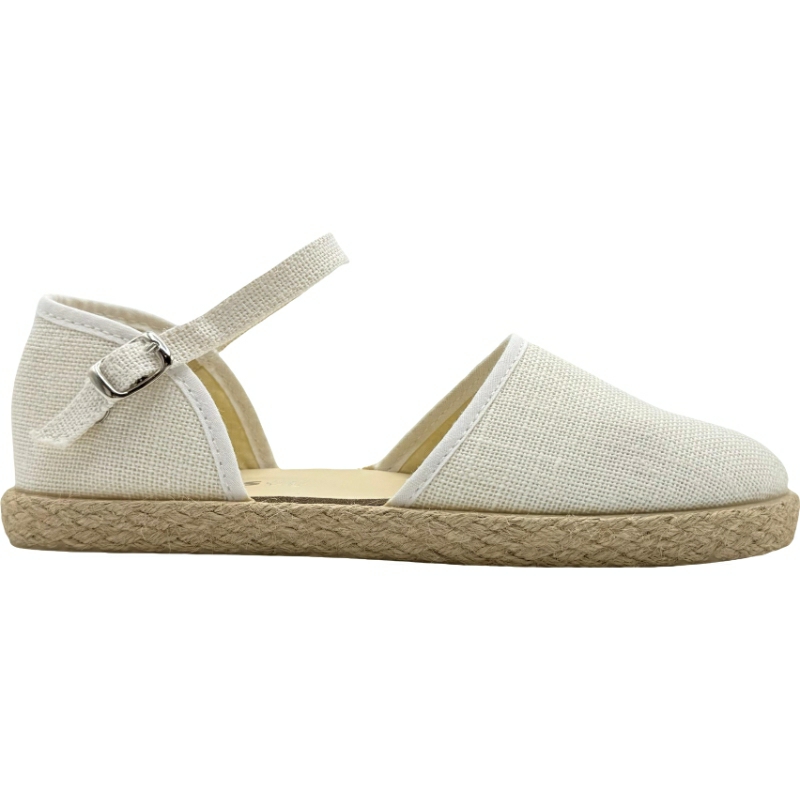 Alpargatas de lino lisas yute De pablos modelo 36000LISO en color blanco