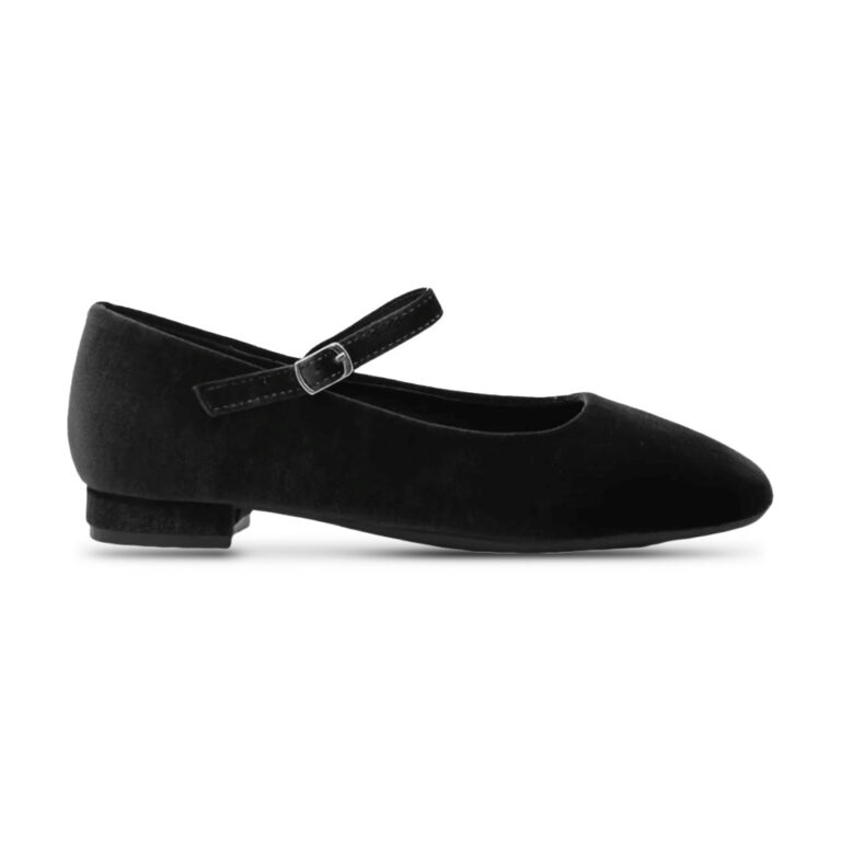 Bailarinas con Hebilla y Tacón Terciopelo Azarey modelo 459H585 en color negro