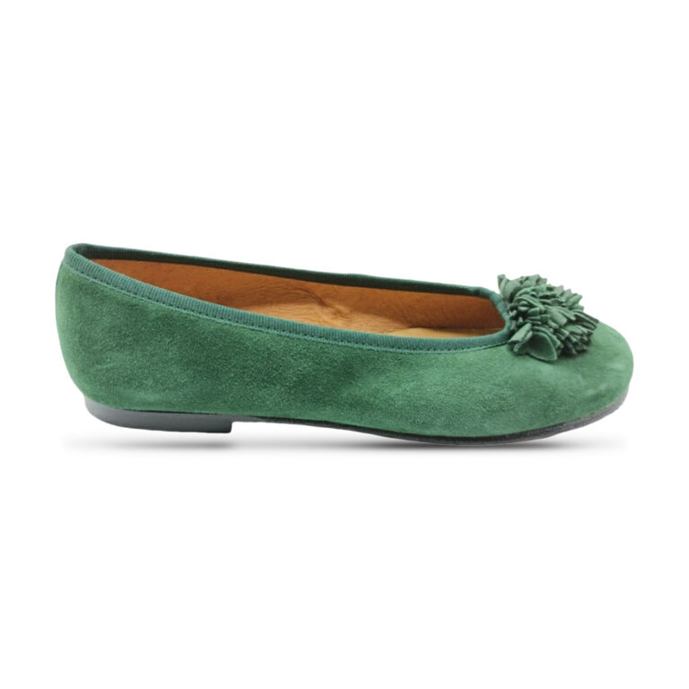 Bailarinas de Ante Pompón De Pablos modelo N1081 en color verde