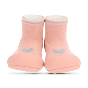 Calcetín zapato Attipas corazón brillante rosa