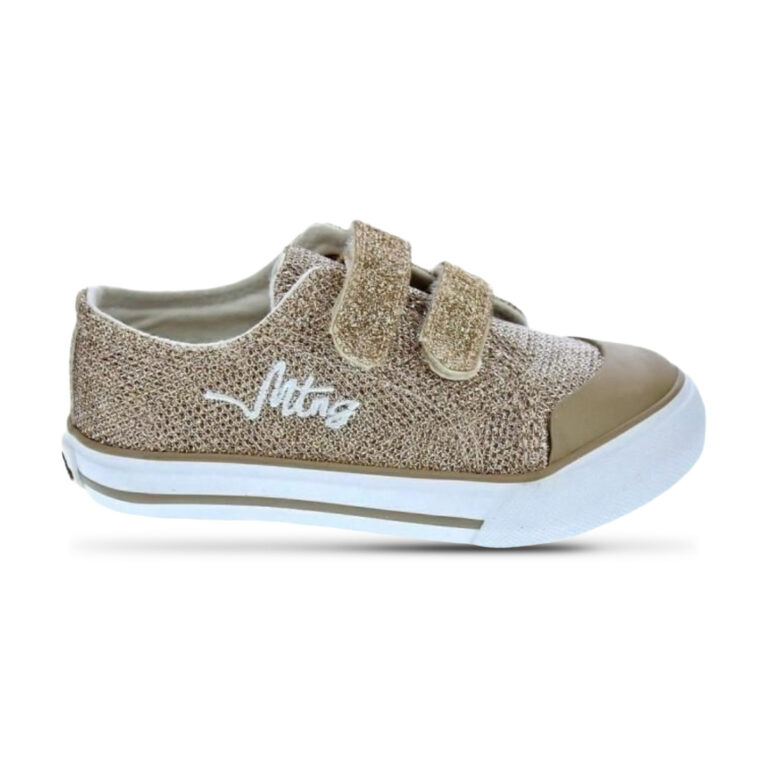 Deportivas Glitter Champagne modelo 47289 en color oro