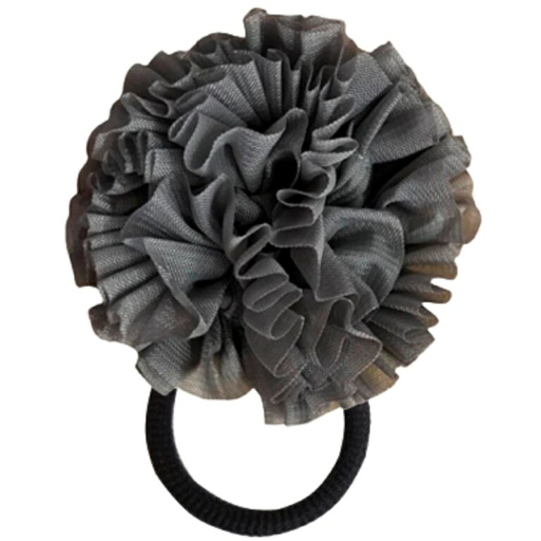 Goma Coletero Moña Flor Clavel Cuini modelo 58201 en color gris