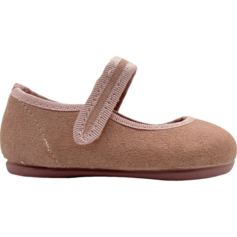 Merceditas Barefoot para niña de serraje y velcro modelo I78/S en color antique